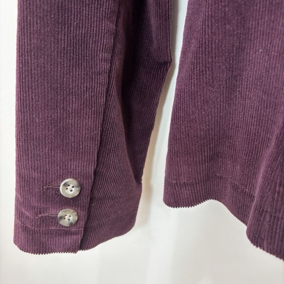 LL Bean Corduroy Jacket Women 14 Purple Burgundy Blazer VTG Chore Barn Academia - Picture 7 of 9